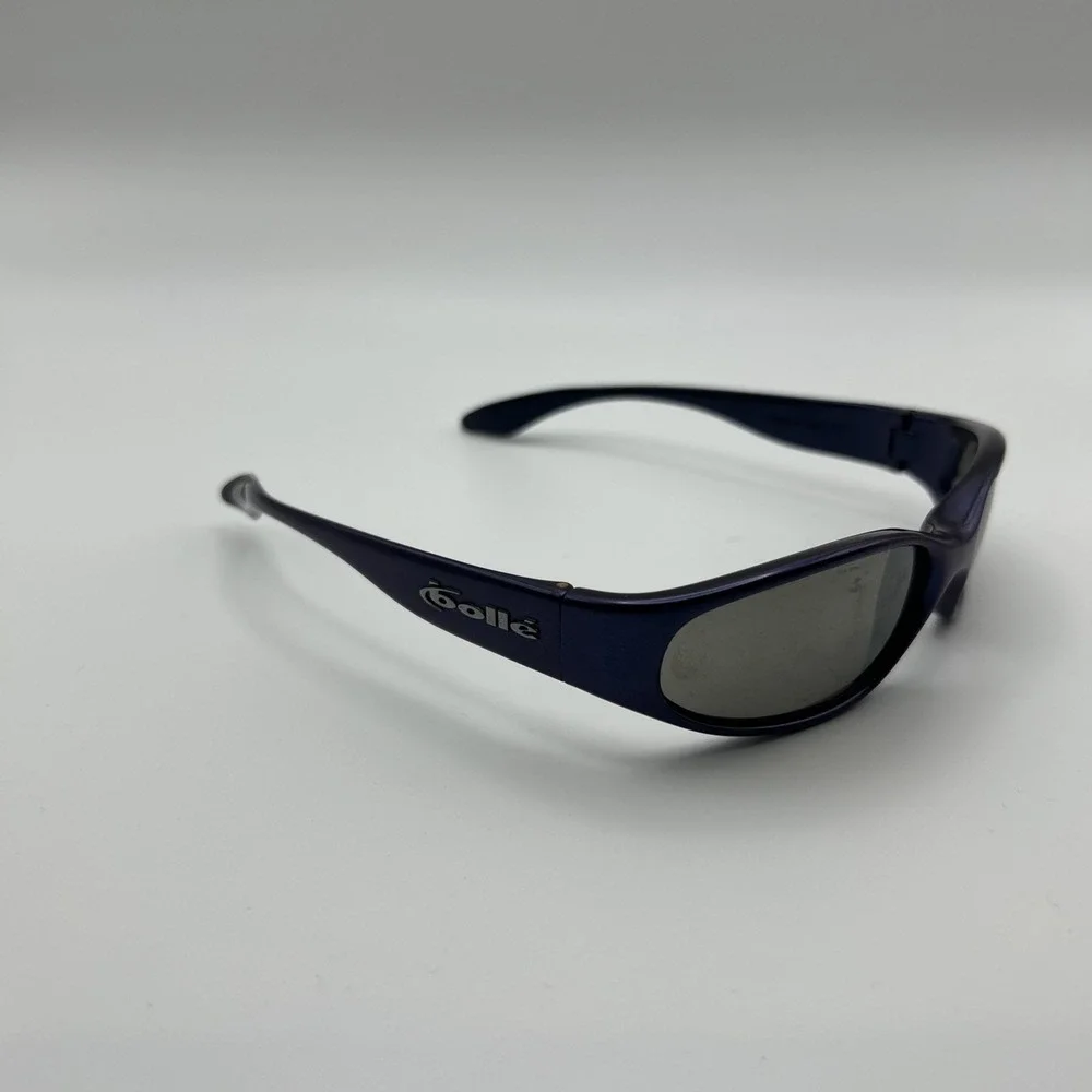 Vintage Bolle Orvet Purple Oval Sunglasses FRAMES ONLY France 90's Retro